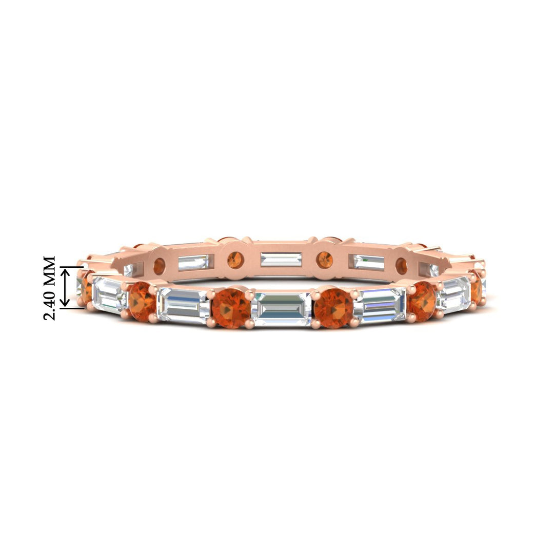 baguette-and-round-diamond-band-with-orange-sapphire-in-rose-gold-fdewb318gsaorsleep-nl-rg-hw