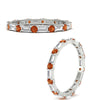 Load image into Gallery viewer, baguette-and-round-diamond-band-with-orange-sapphire-in-white-gold-fdewb318gsaorangle3-nl-wg