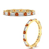 Load image into Gallery viewer, baguette-and-round-diamond-band-with-orange-sapphire-in-yellow-gold-fdewb318gsaorangle3-nl-yg