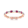 Load image into Gallery viewer, baguette-and-round-diamond-band-with-pink-sapphire-in-rose-gold-fdewb318gsadrpiangle5-nl-rg