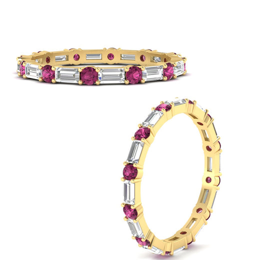 baguette-and-round-diamond-band-with-pink-sapphire-in-yellow-gold-fdewb318gsadrpiangle3-nl-yg