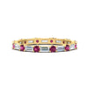 Load image into Gallery viewer, baguette-and-round-diamond-band-with-pink-sapphire-in-yellow-gold-fdewb318gsadrpisleep-nl-yg