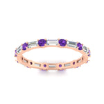 Load image into Gallery viewer, baguette-and-round-diamond-band-with-purple-topaz-in-rose-gold-fdewb318gvitoangle5-nl-rg
