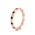 Load image into Gallery viewer, baguette-and-round-diamond-band-with-ruby-in-rose-gold-fdewb318grudrangle2-nl-rg
