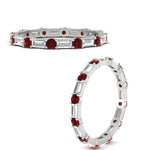 Load image into Gallery viewer, baguette-and-round-diamond-band-with-ruby-in-white-gold-fdewb318grudrangle3-nl-wg
