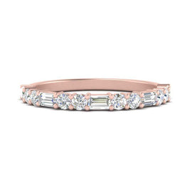 Baguette And Round Thin Stack Band