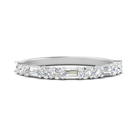 Baguette And Round Thin Stack Band
