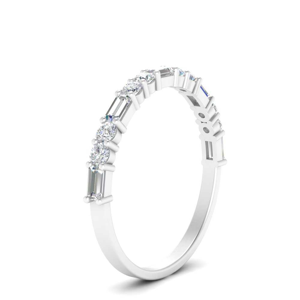 Baguette And Round Thin Stack Band