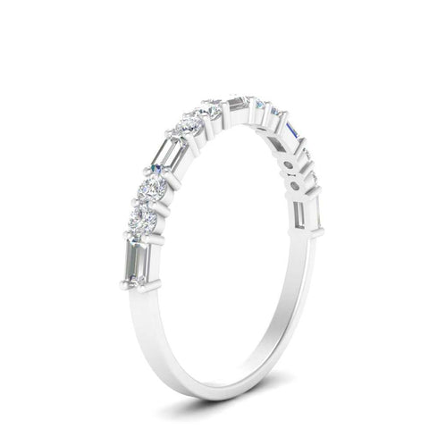 Baguette And Round Thin Stack Band