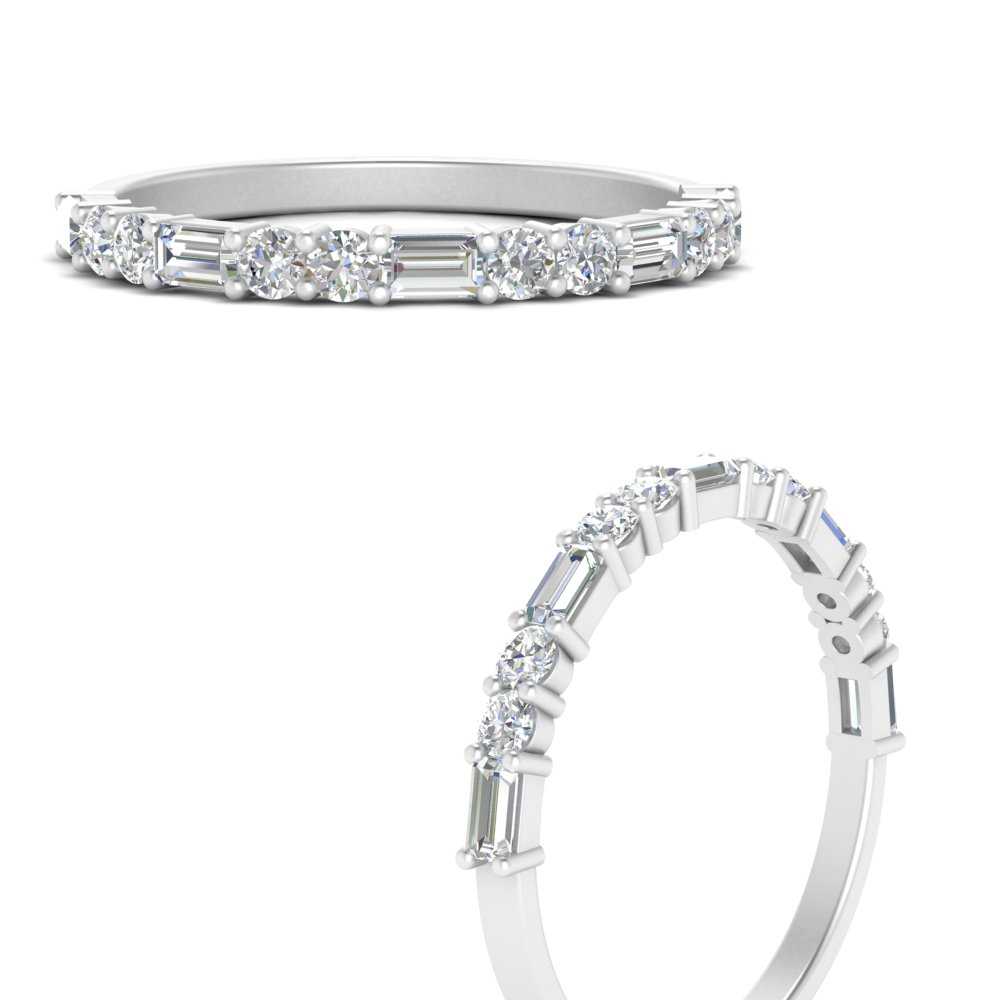 Baguette And Round Thin Stack Band
