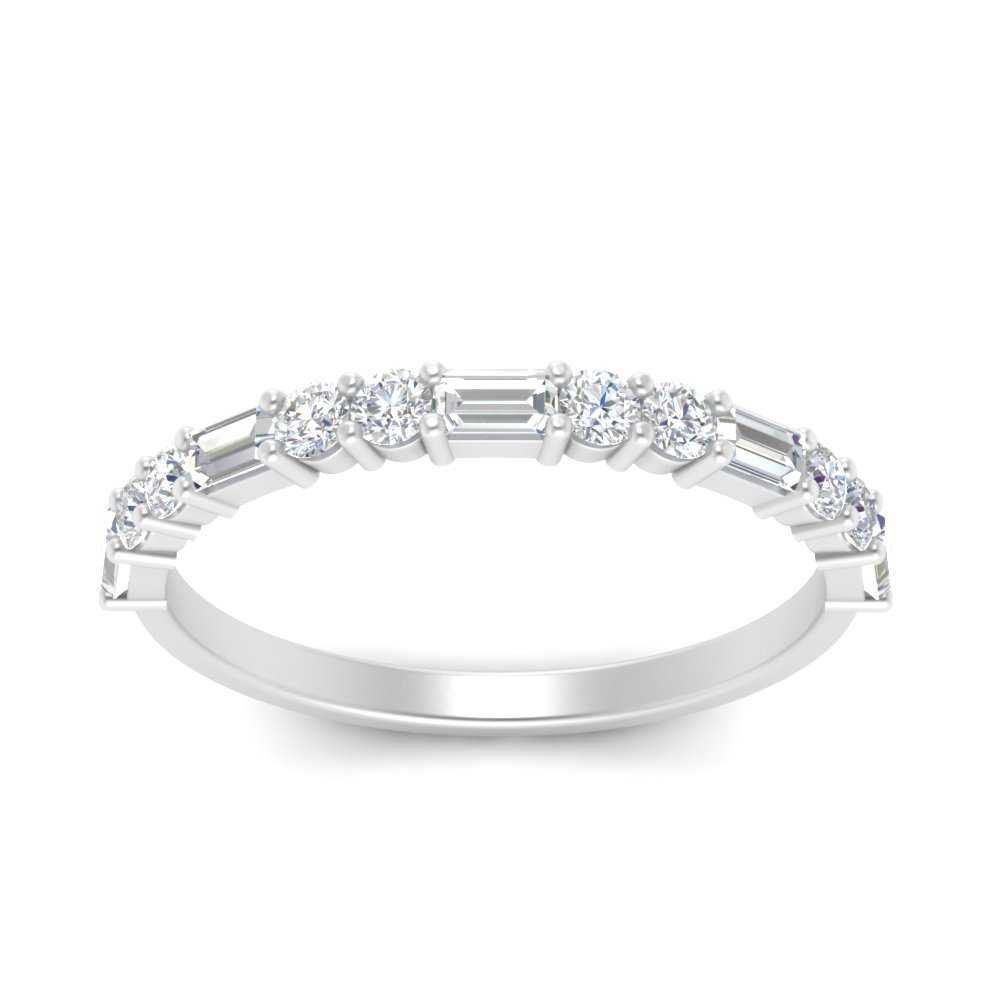 Baguette And Round Thin Stack Band