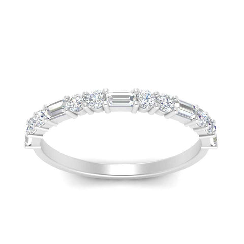 Baguette And Round Thin Stack Band