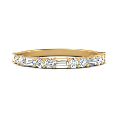 Baguette And Round Thin Stack Band