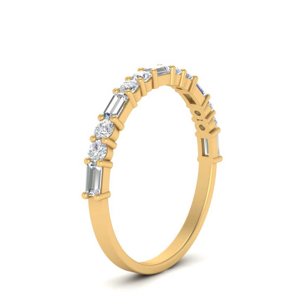 Baguette And Round Thin Stack Band