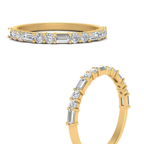 Baguette And Round Thin Stack Band