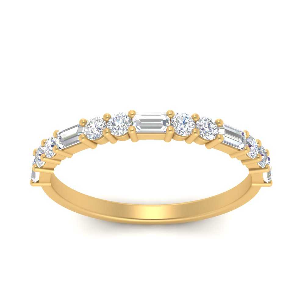 Baguette And Round Thin Stack Band