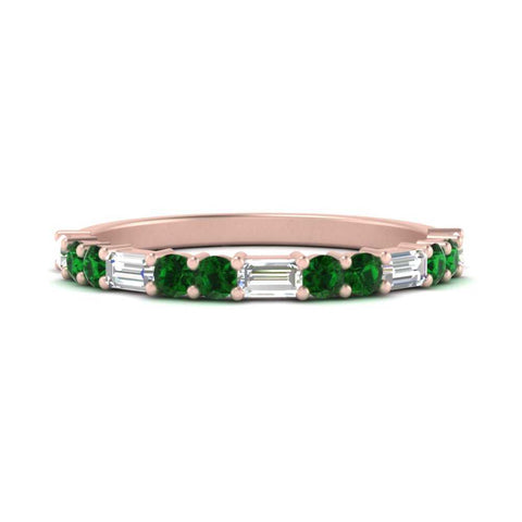 Baguette And Round Thin Stack Band