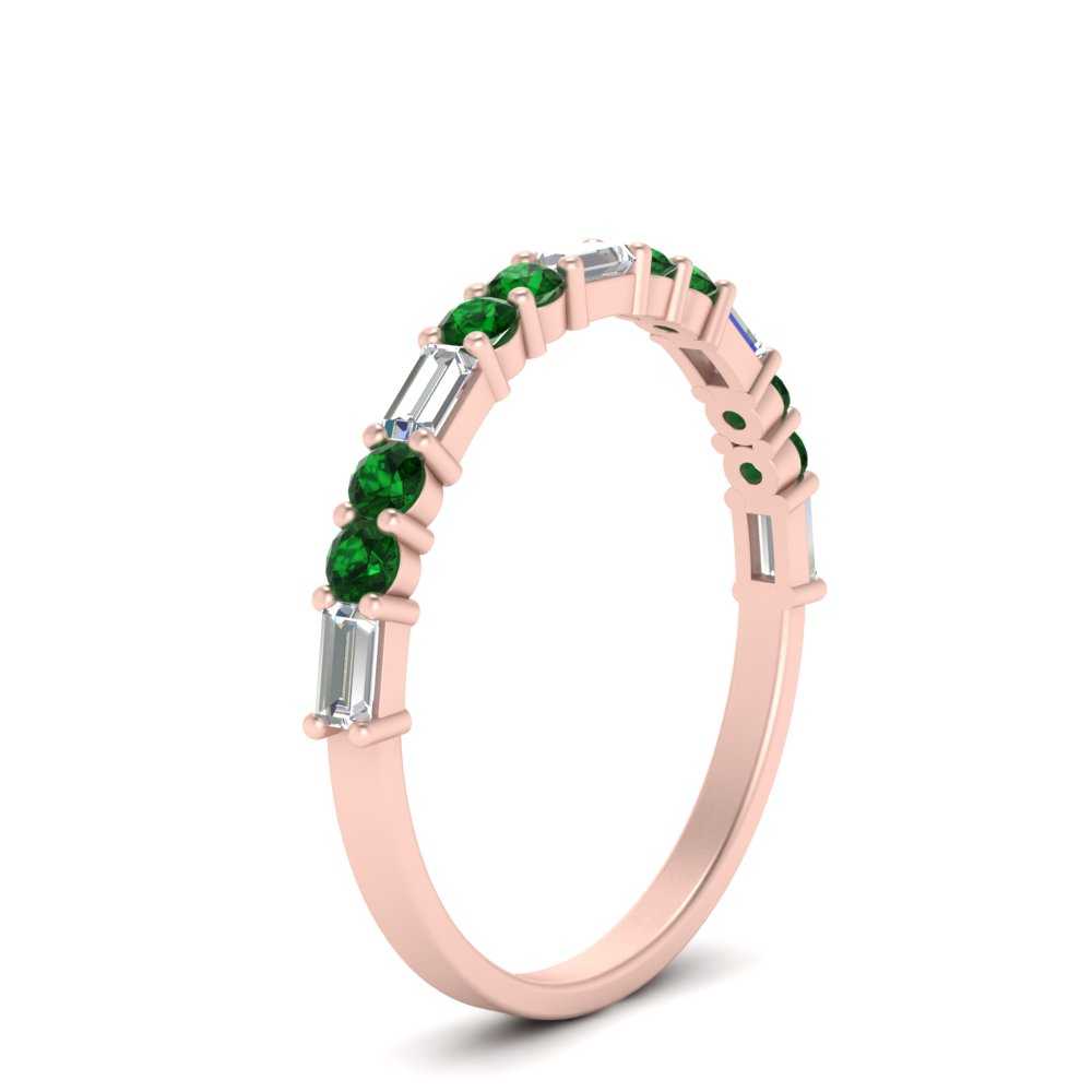 Baguette And Round Thin Stack Band