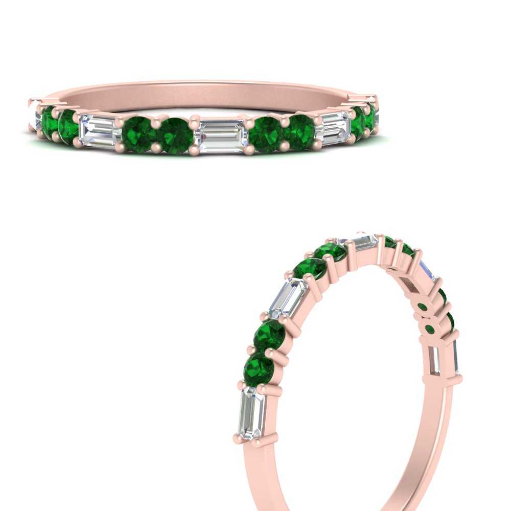 Baguette And Round Thin Stack Band