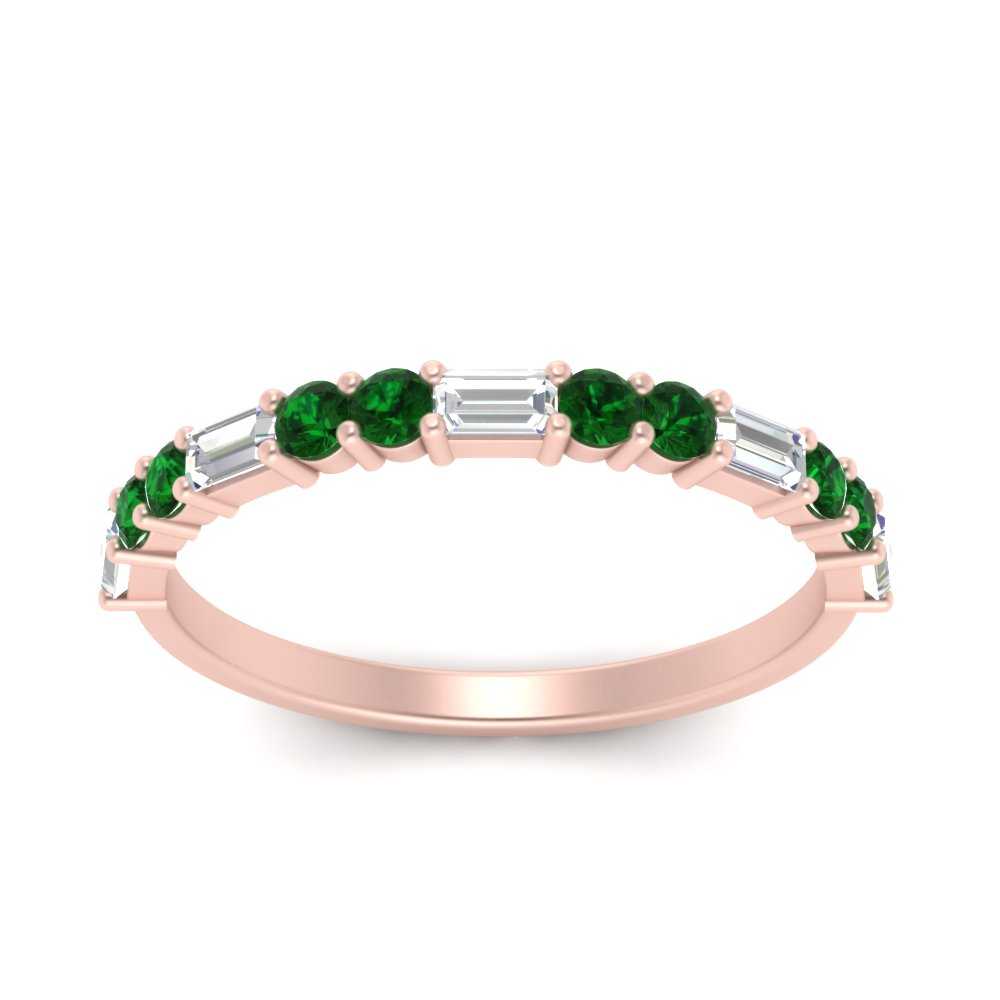 Baguette And Round Thin Stack Band