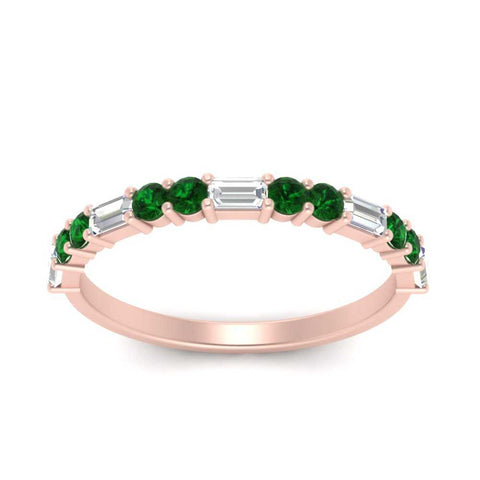 Baguette And Round Thin Stack Band