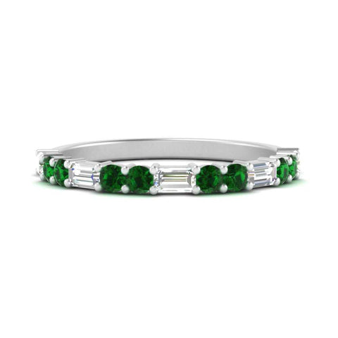 Baguette And Round Thin Stack Band