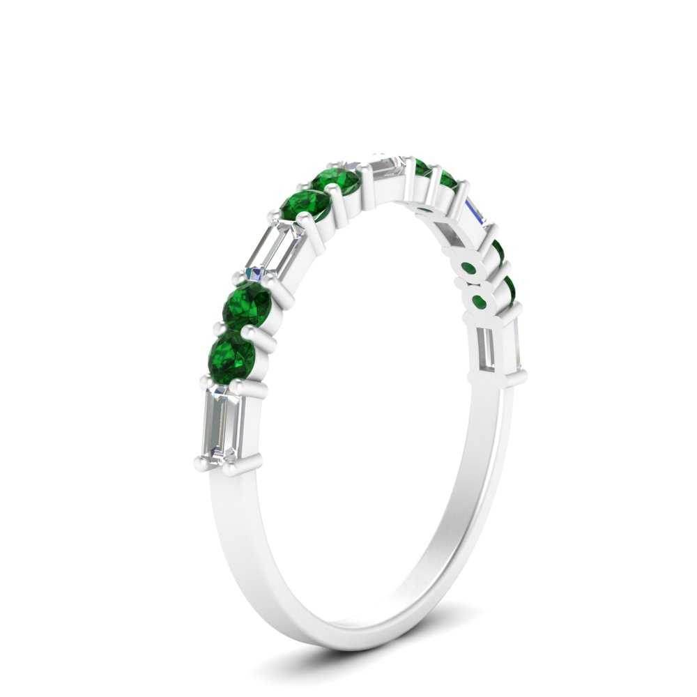 Baguette And Round Thin Stack Band