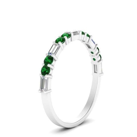 Baguette And Round Thin Stack Band