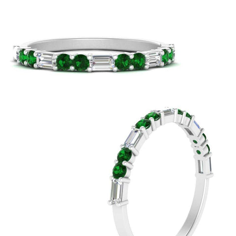Baguette And Round Thin Stack Band