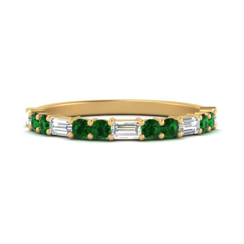Baguette And Round Thin Stack Band