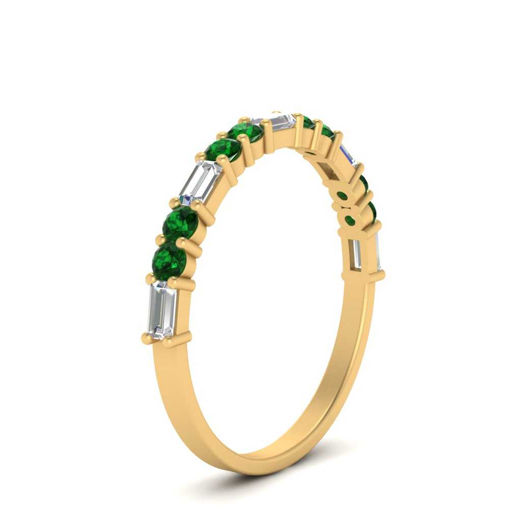 Baguette And Round Thin Stack Band