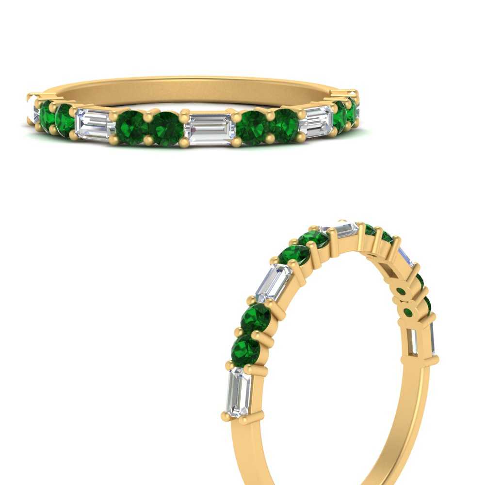 Baguette And Round Thin Stack Band