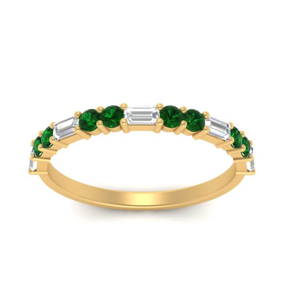 Baguette And Round Thin Stack Band