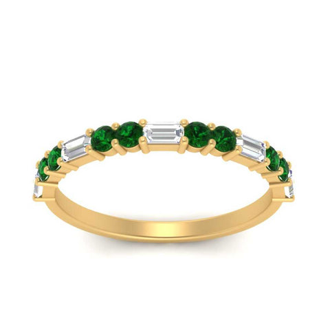 Baguette And Round Thin Stack Band