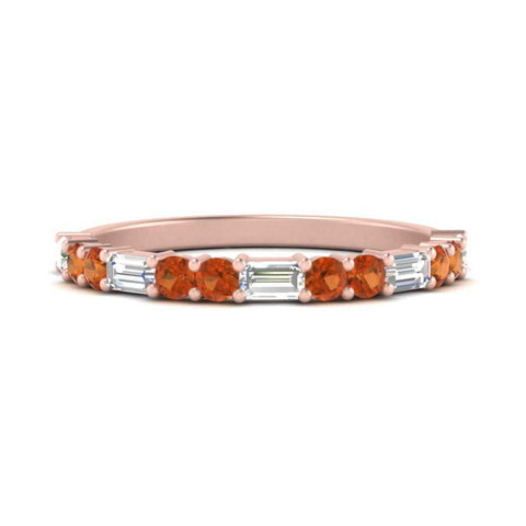 Baguette And Round Thin Stack Band
