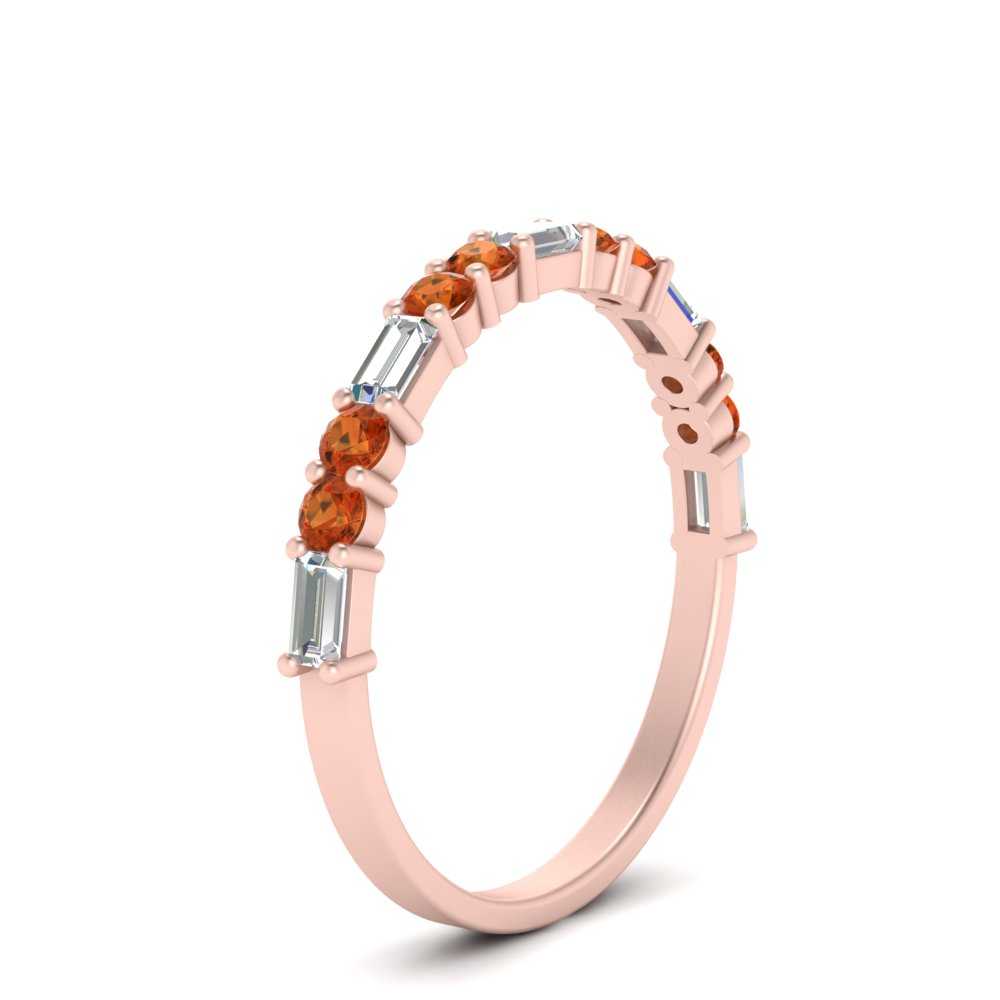 Baguette And Round Thin Stack Band