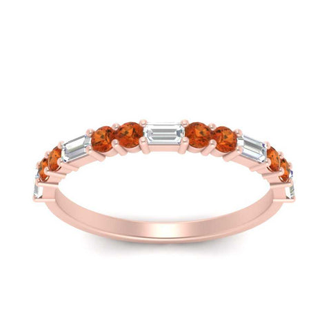 Baguette And Round Thin Stack Band