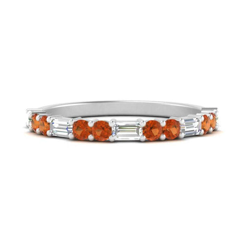 Baguette And Round Thin Stack Band