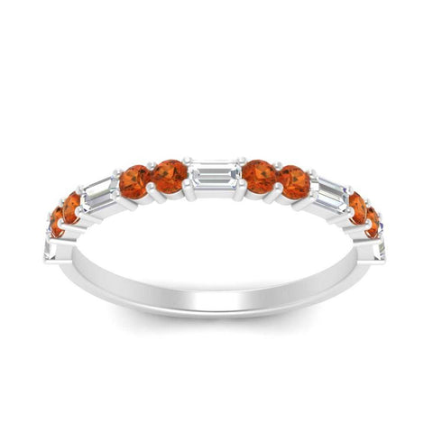 Baguette And Round Thin Stack Band
