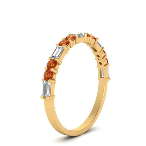 Baguette And Round Thin Stack Band