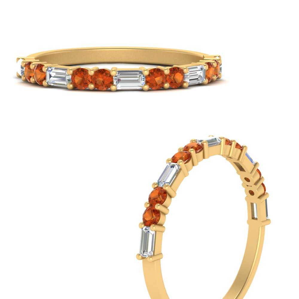 Baguette And Round Thin Stack Band