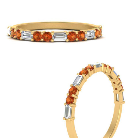 Baguette And Round Thin Stack Band