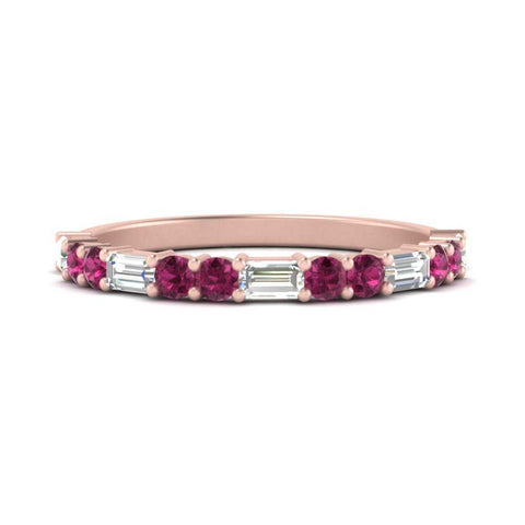 Baguette And Round Thin Stack Band