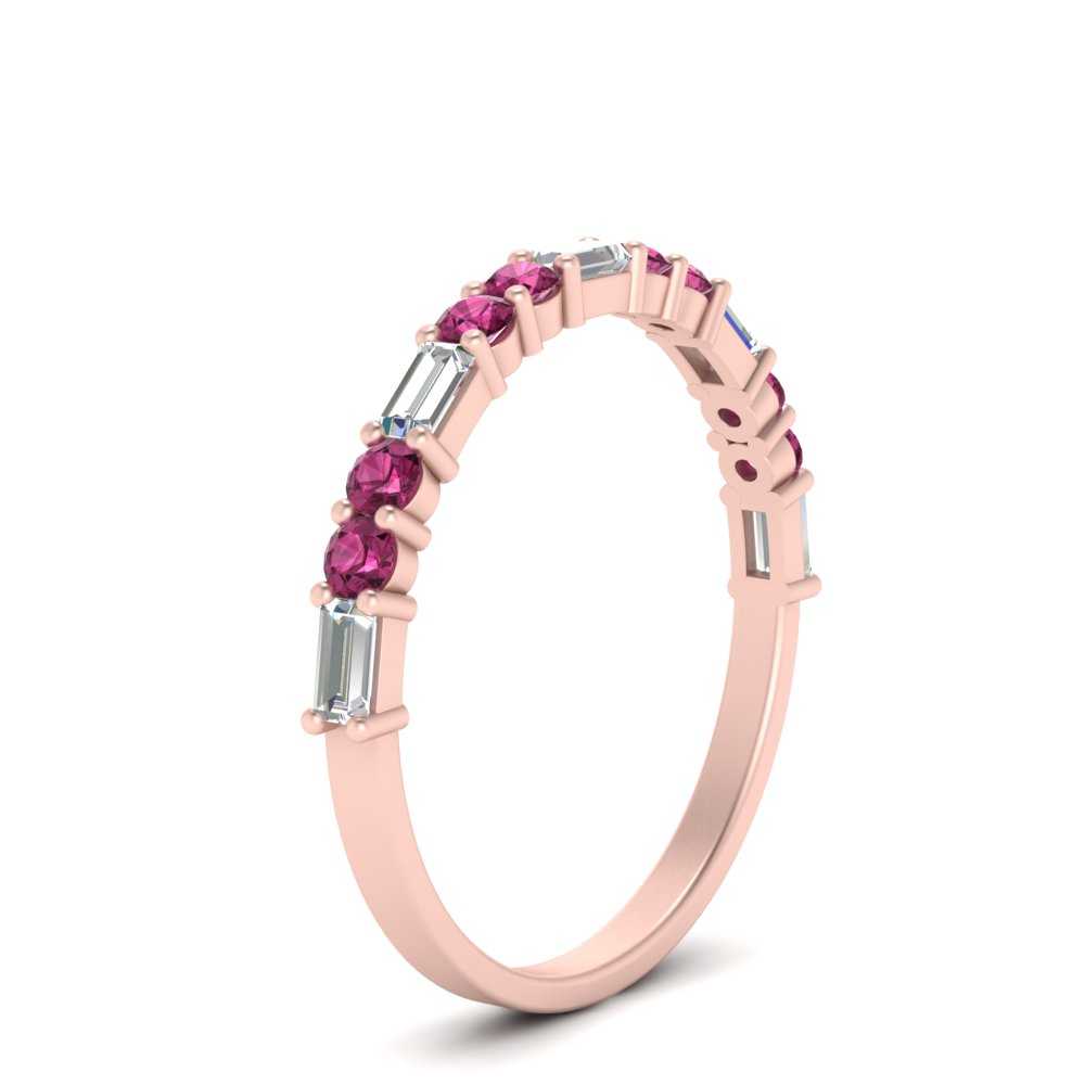 Baguette And Round Thin Stack Band