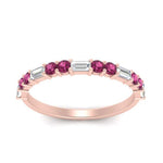 Load image into Gallery viewer, Baguette And Round Thin Stack Band
