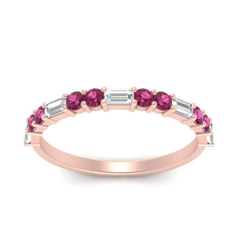 Baguette And Round Thin Stack Band
