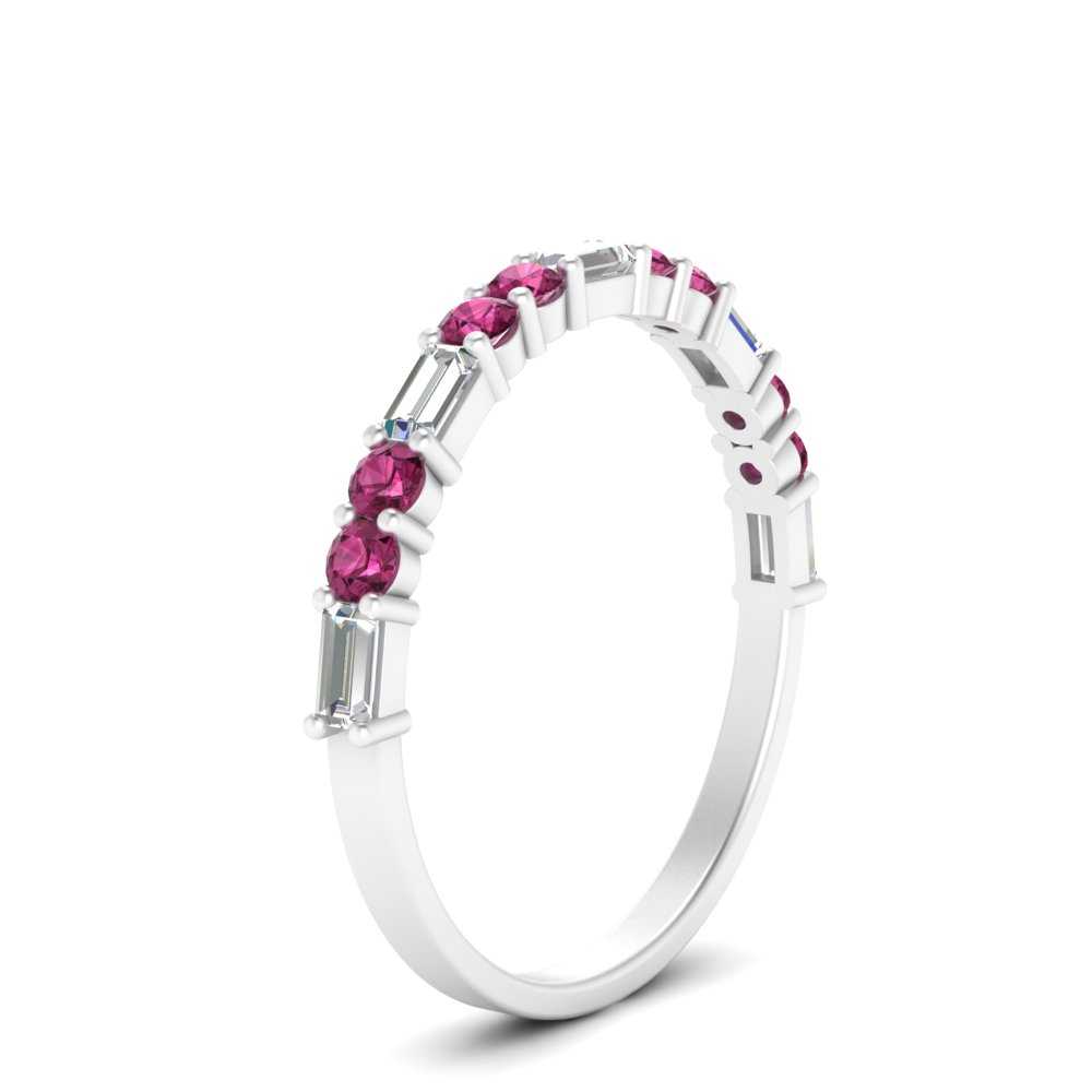 Baguette And Round Thin Stack Band