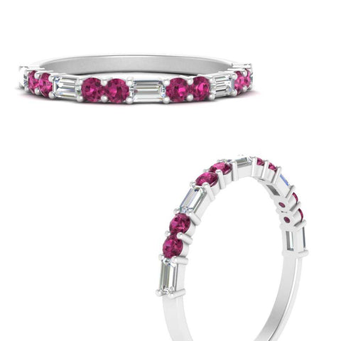 Baguette And Round Thin Stack Band