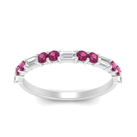 Baguette And Round Thin Stack Band