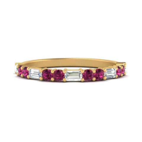 Baguette And Round Thin Stack Band